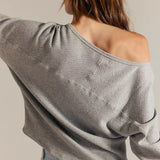Jess Long Sleeve Top - Heather Grey