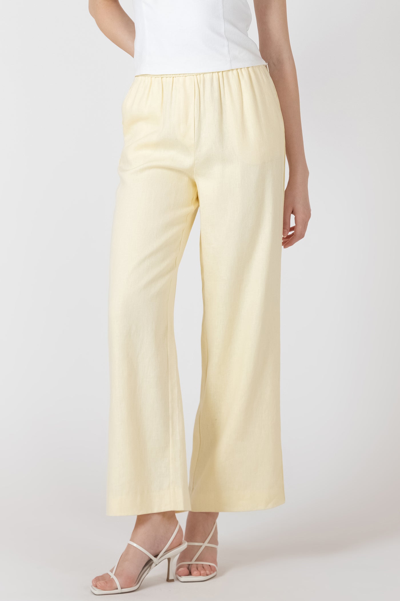 STRAIGHT LEG TROUSER - Lemon Butter