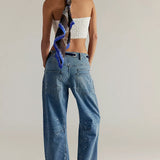 Moxie Low Slung Pull On Barrel Jeans