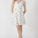 Embroidered Mini Dress - Lavendar Floral