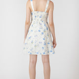 Embroidered Mini Dress - Lavendar Floral