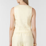 Tie Front top - Lemon Butter