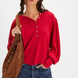 We The Free Quinn Knit Top - Ruby Red