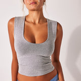 Clean Lines Muscle Cami - Gray