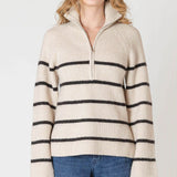 Half Zip Collared Sweater - Cream