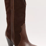 Feather Heel Boot - Chocolate Suede