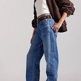 We The Free Stick Around Mid-Rise Straight Curve Jeans