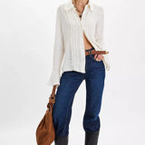 Melrose Button-Down Top - Whisper White