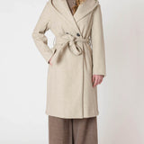 Vegan Wool Belted Trench Coat - Stone