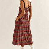 Freya Plaid Midi Dress