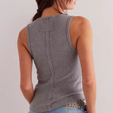 We The Free Neria V-Neck Tank Top - Heathered Gray