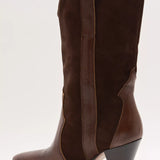 Feather Heel Boot - Chocolate Suede