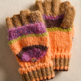 Super Stripe Mitten Gloves - Hot Coral