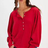 We The Free Quinn Knit Top - Ruby Red