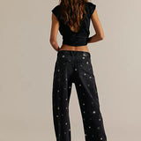 We The Free Deep Trance Shine Embroidered Boyfriend Jeans