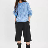 Frankie Cable Knit Sweater - Della Robbia Blue