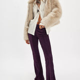 Penny Velvet Flare Pants - Vintage Grape