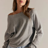 Jess Long Sleeve Top - Heather Grey