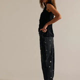 We The Free Deep Trance Shine Embroidered Boyfriend Jeans