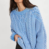 Frankie Cable Knit Sweater - Della Robbia Blue