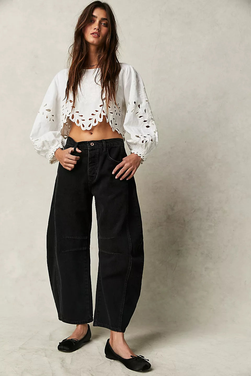 Free People Good Luck Mid Rise Barrel