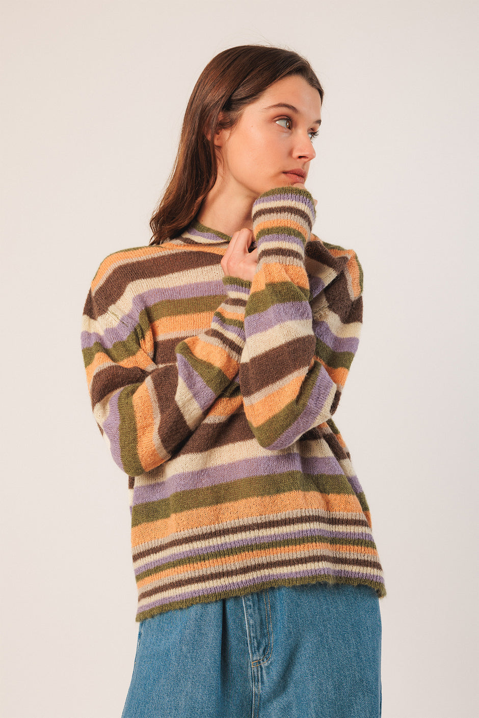 Multicolor Mohair Blend Sweater - Green