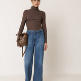 Fitted Ribbed Long Sleeve Turtleneck