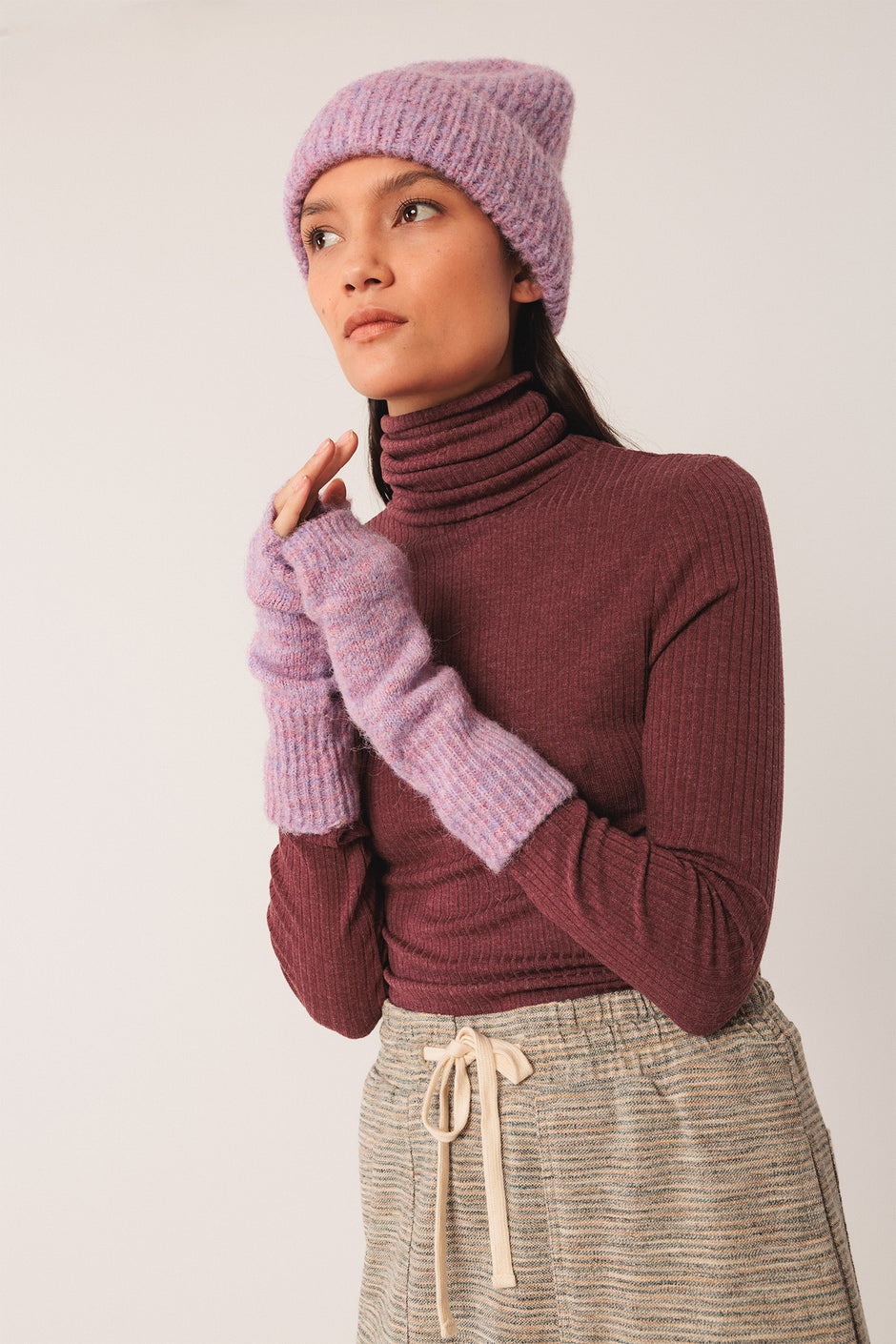 Fitted Ribbed Long Sleeve Turtleneck