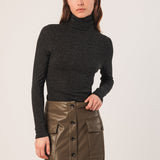 Fitted Ribbed Long Sleeve Turtleneck